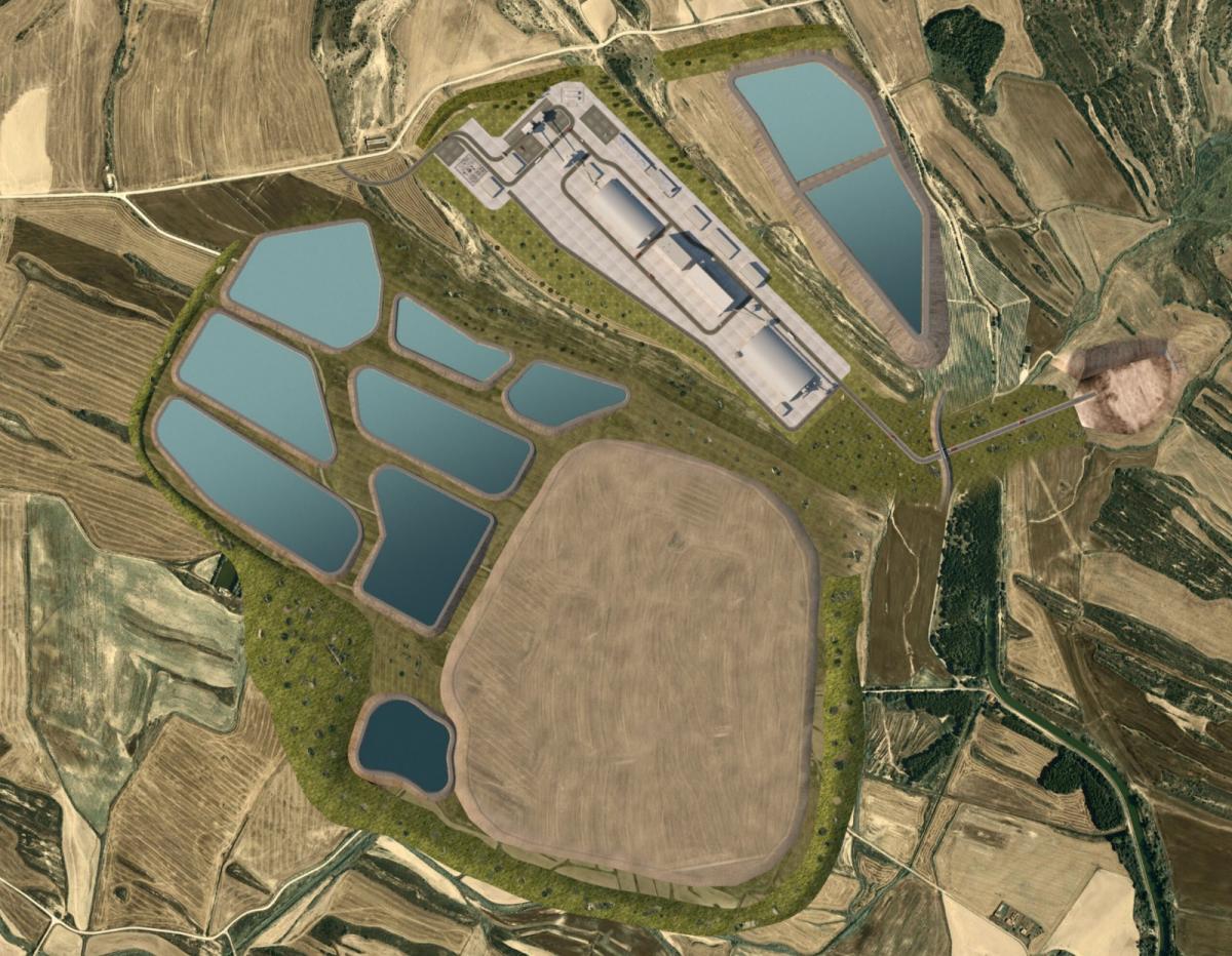 Vista cenital del emplazamiento del proyecto Mina Muga | Foto de Geoalcali