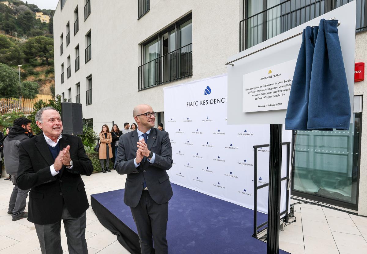 Joan Castells y Raúl Moreno en la inauguración de Mirador de Gràcia