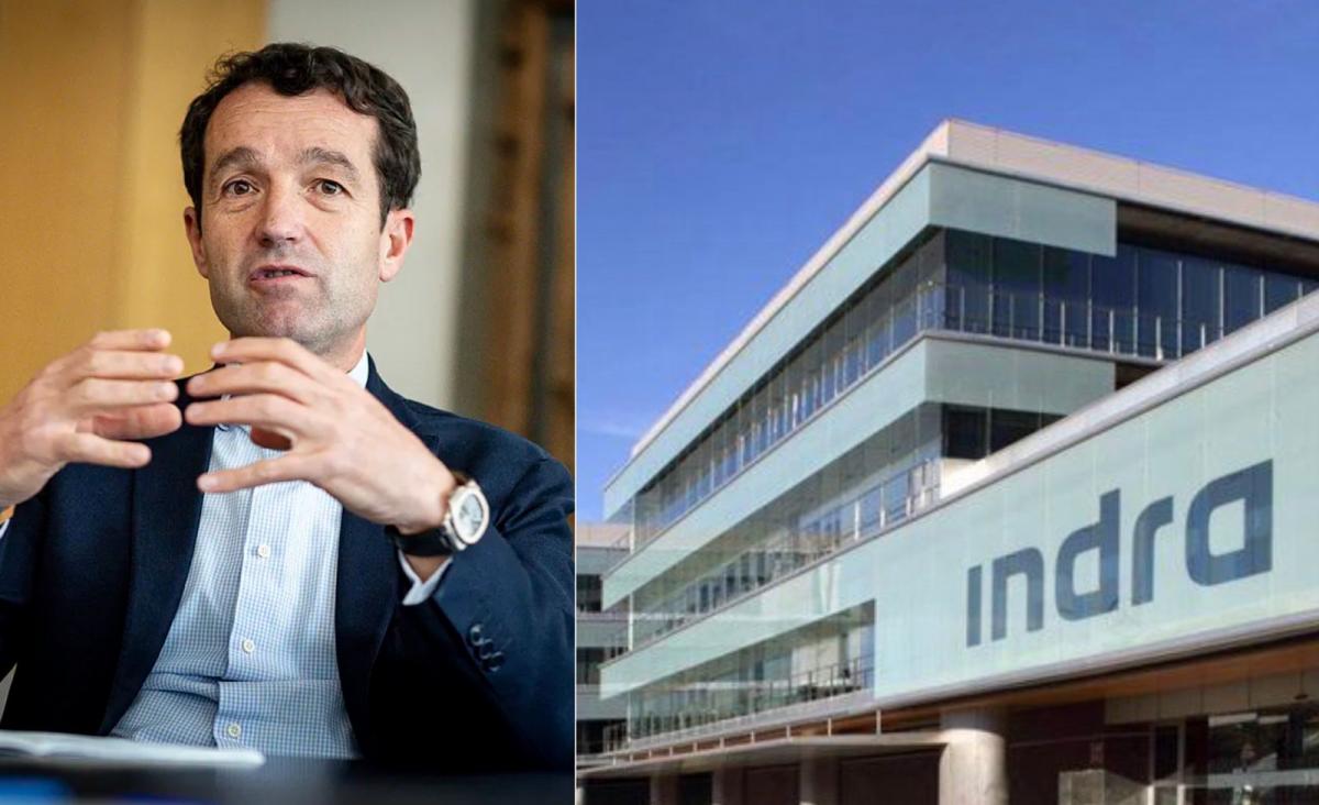 Imagen de Ángel Escribano y la sede de Indra