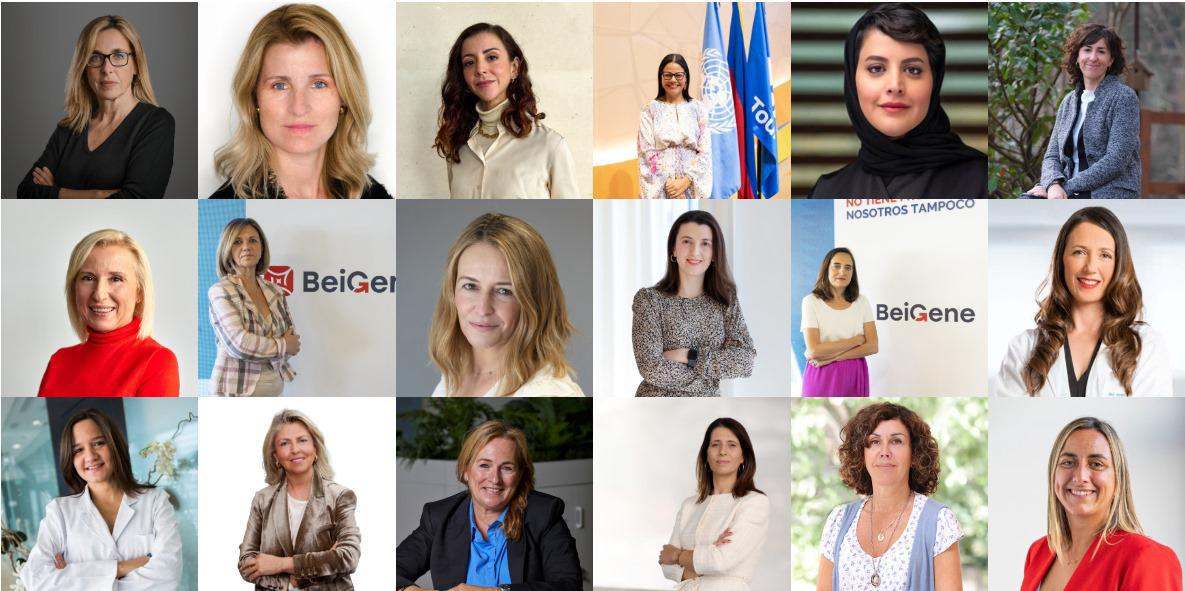 De izquierda a derecha: Àngels Fitó Bertran (Rectora UOC), Núria Ibáñez-García (Directora Avitum Division Braun), Mónica Foyaca Ferrer (Galenic Development Manager en ISDIN), Natalia Bayona (Executive Director of the World Tourism Organization - UNWTO), p