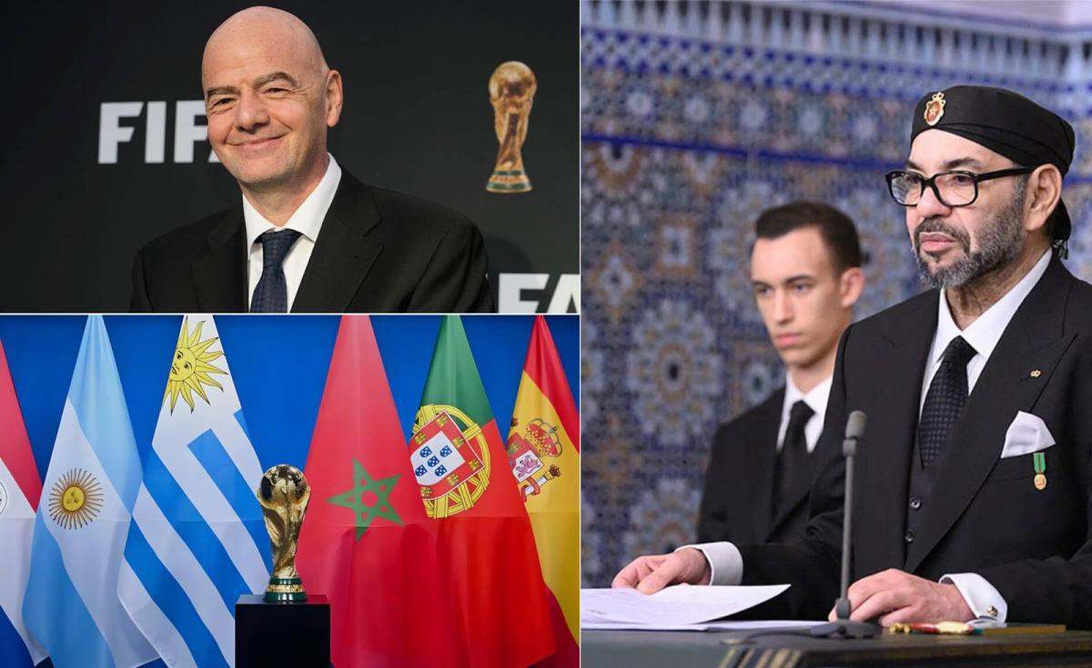 Imágenes del Rey de Marruecos y Giovanni Infantino, presidente de FIFA.