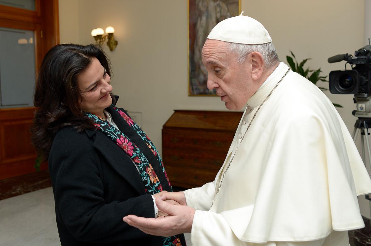 El papa Francisco y Paloma García Ovejero | Foto cedida por Paloma García Ovejero