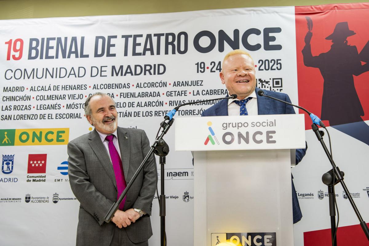 Charles Fotso durante su intervención junto al delegado ONCE | Foto de ONCE