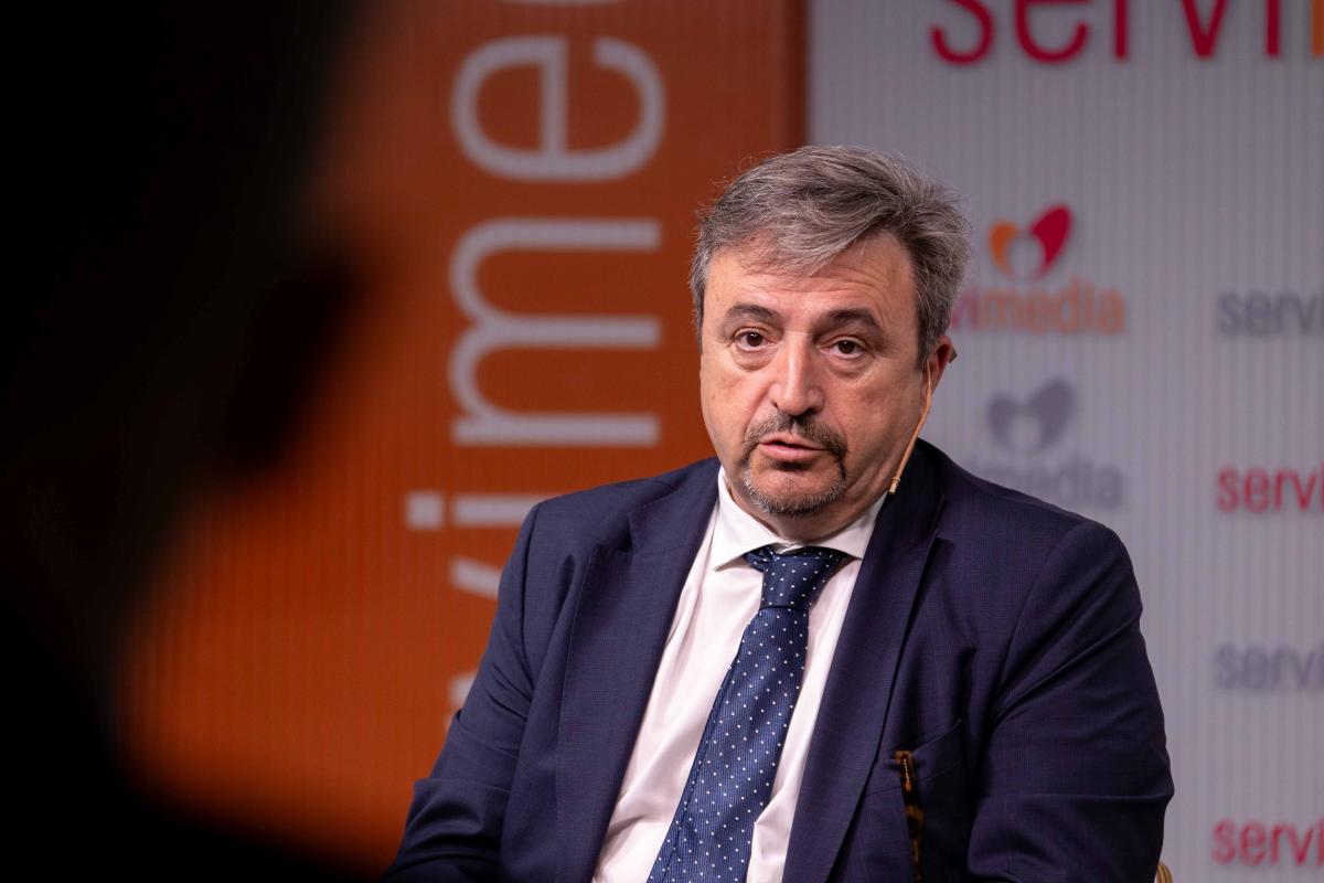 Antonio de Luis, durante la entrevista en Servimedia | Foto de Servimedia