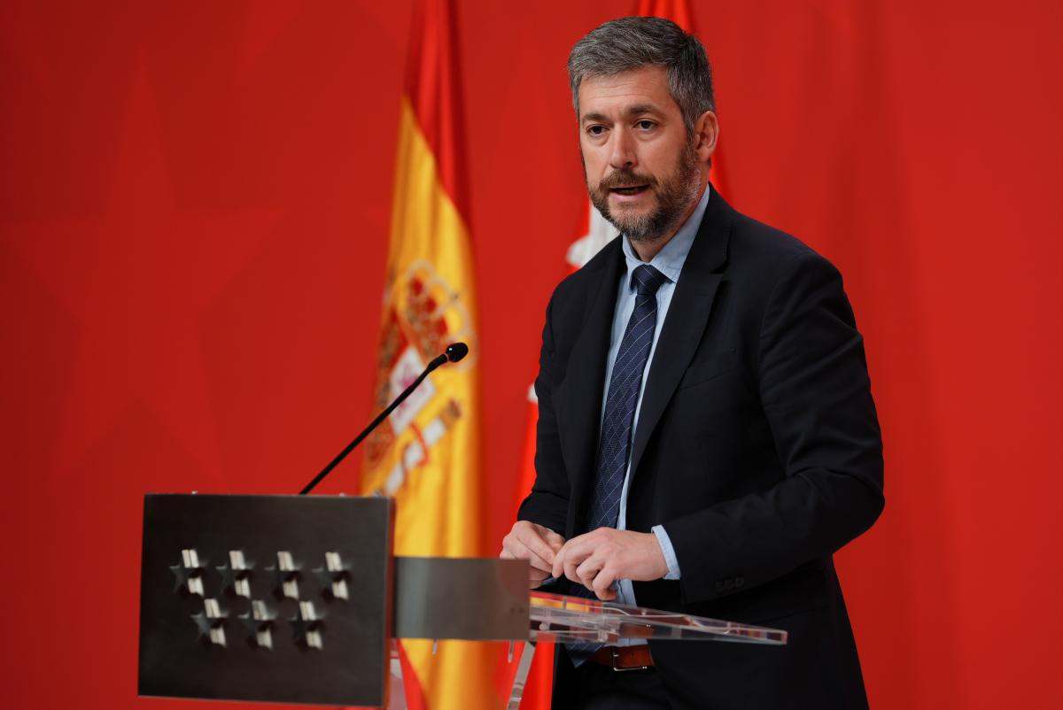 García Martín en rueda de prensa | Foto de la Comunidad de Madrid
